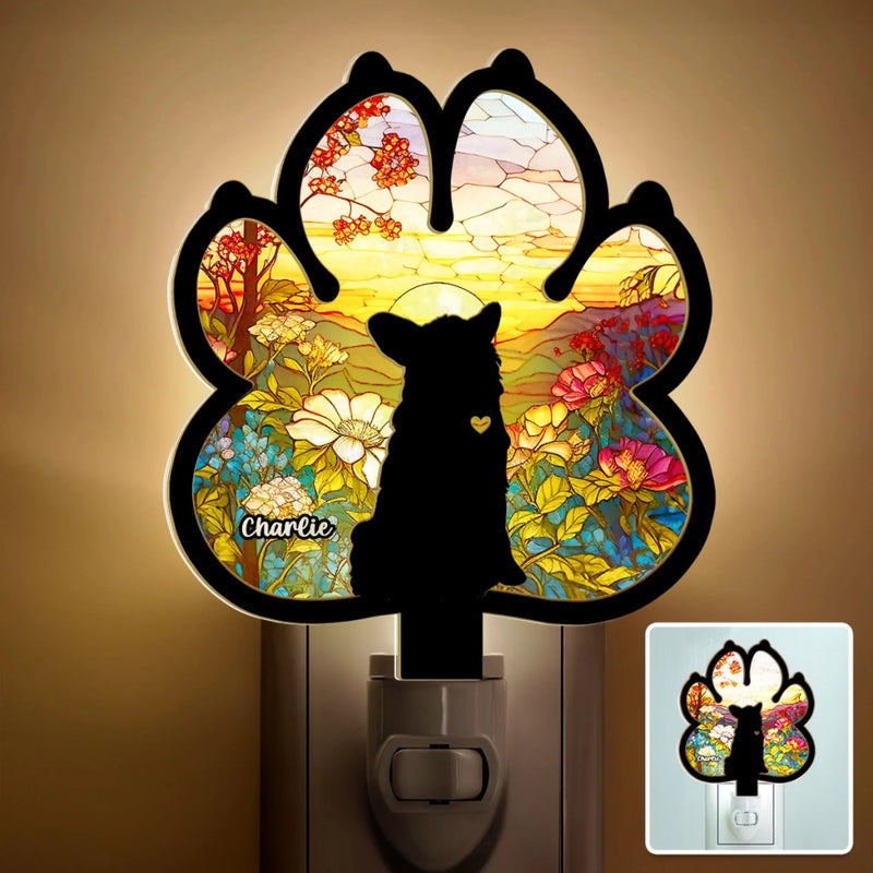 Forever In My Heart - Memorial Personalized Custom Wood And Acrylic Night Light - Sympathy Gift For Pet Owners, Pet Lovers