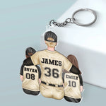 Every Home Run Starts With Dad’s Support - Family Personalized Custom Shaped Acrylic Keychain - Father's Day, Gift For Dad, Kids, Sports Fans