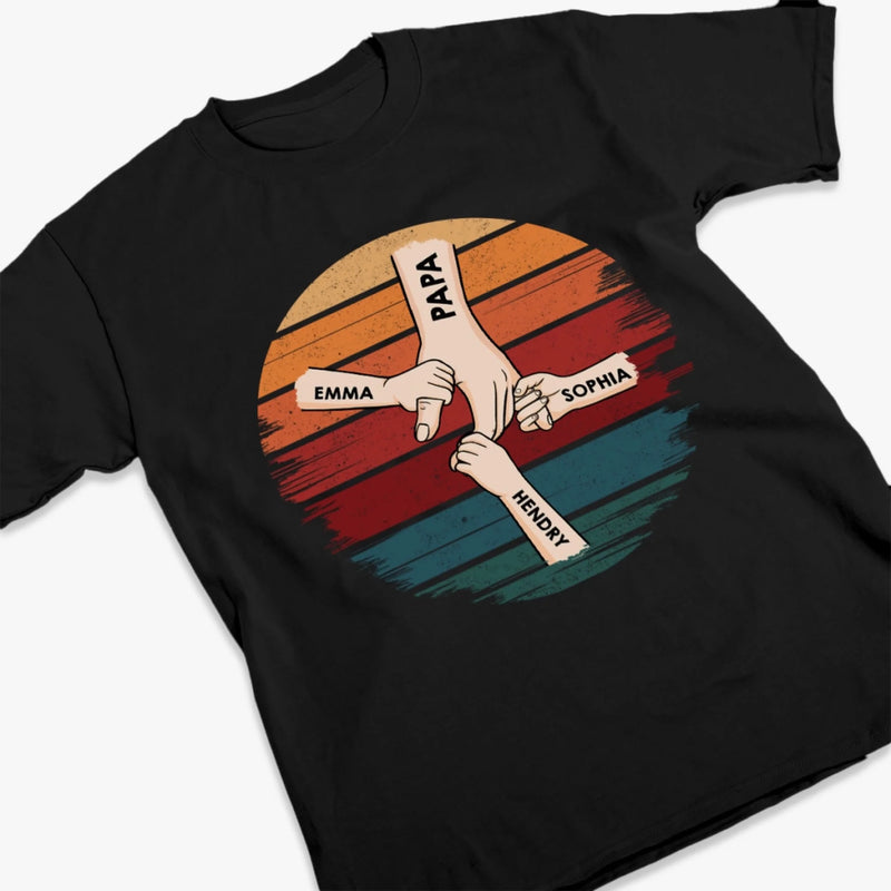 Your Favorite Troublemakers Hold Your Hand Forever - Family Personalized Custom Unisex T-shirt, Premium T-shirt, Hoodie - Father's Day, Gift For Dad, Grandpa