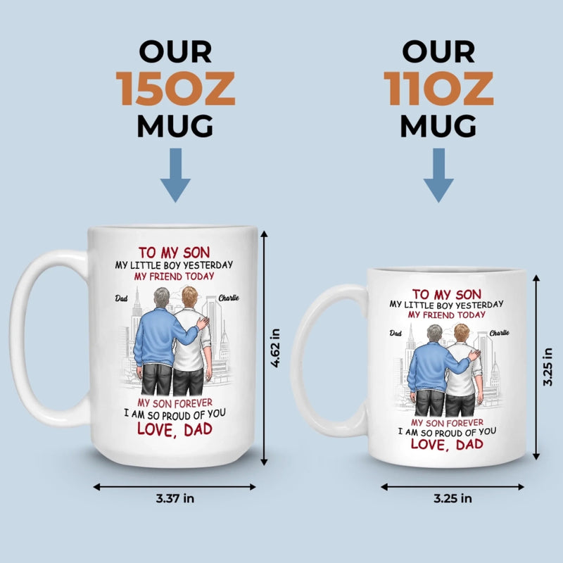 Forever Proud Of You - Family Personalized Custom Mug - Father's Day, Gift For Son