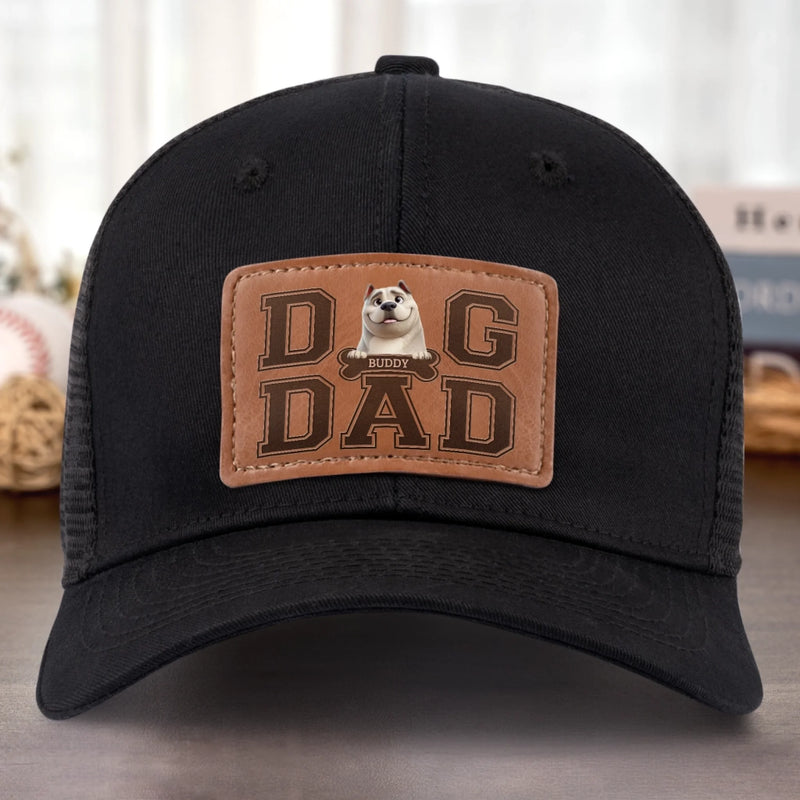 Fur Life, Dad Life - Dog Personalized Custom Leather Patch Hat - Father's Day, Gift For Pet Owners, Pet Lovers
