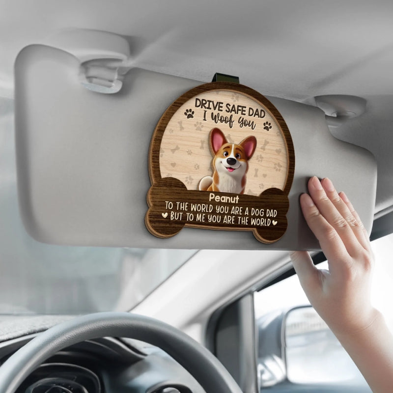 Best Dog Dad Ever, I Woof You - Dog Personalized Custom Car Visor Clip - Father's Day, Gift For Dad, Pet Owners, Pet Lovers
