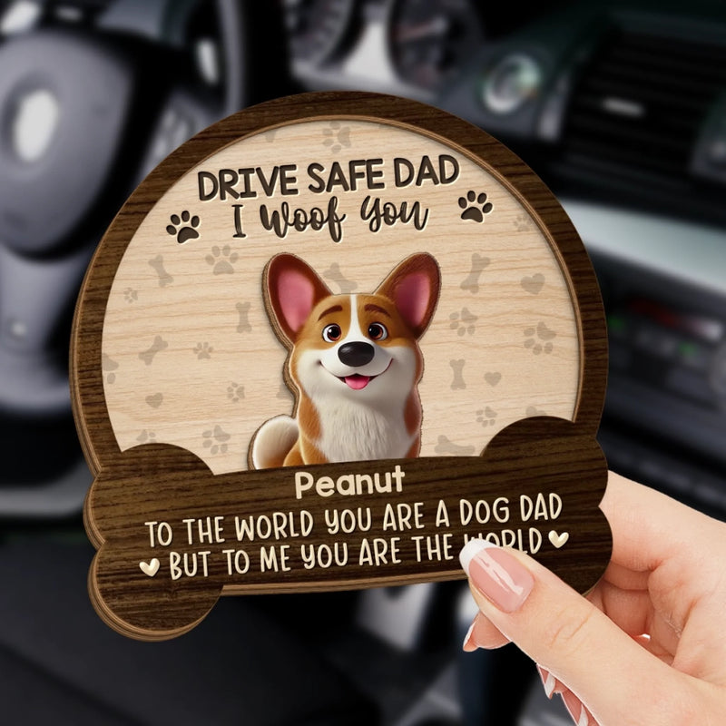Best Dog Dad Ever, I Woof You - Dog Personalized Custom Car Visor Clip - Father's Day, Gift For Dad, Pet Owners, Pet Lovers