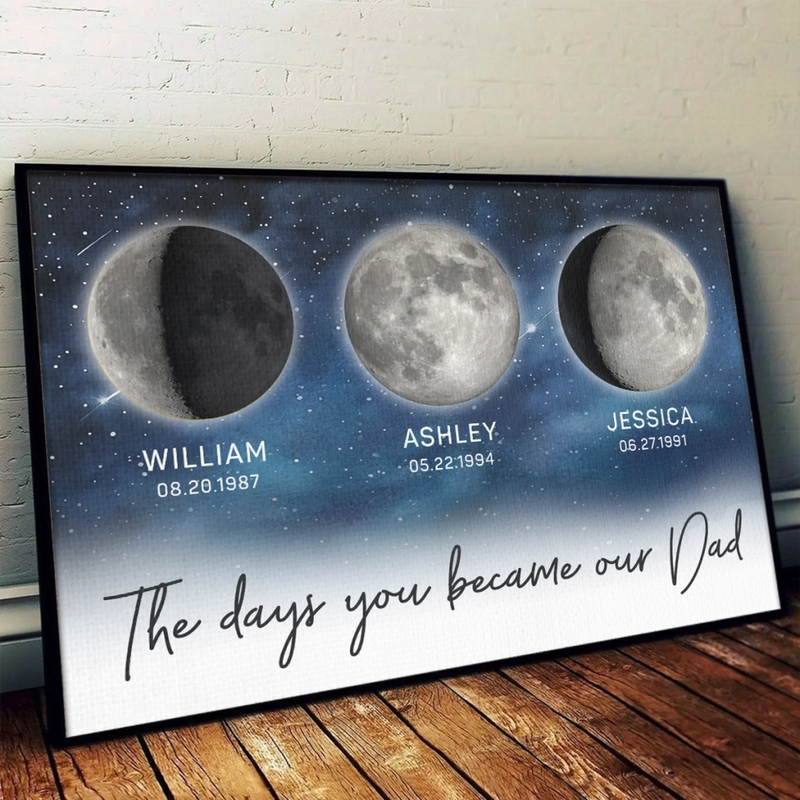 The Days You Became Our Dad - Family Personalized Custom Horizontal Poster - Father's Day, Gift For Dad, Grandpa
