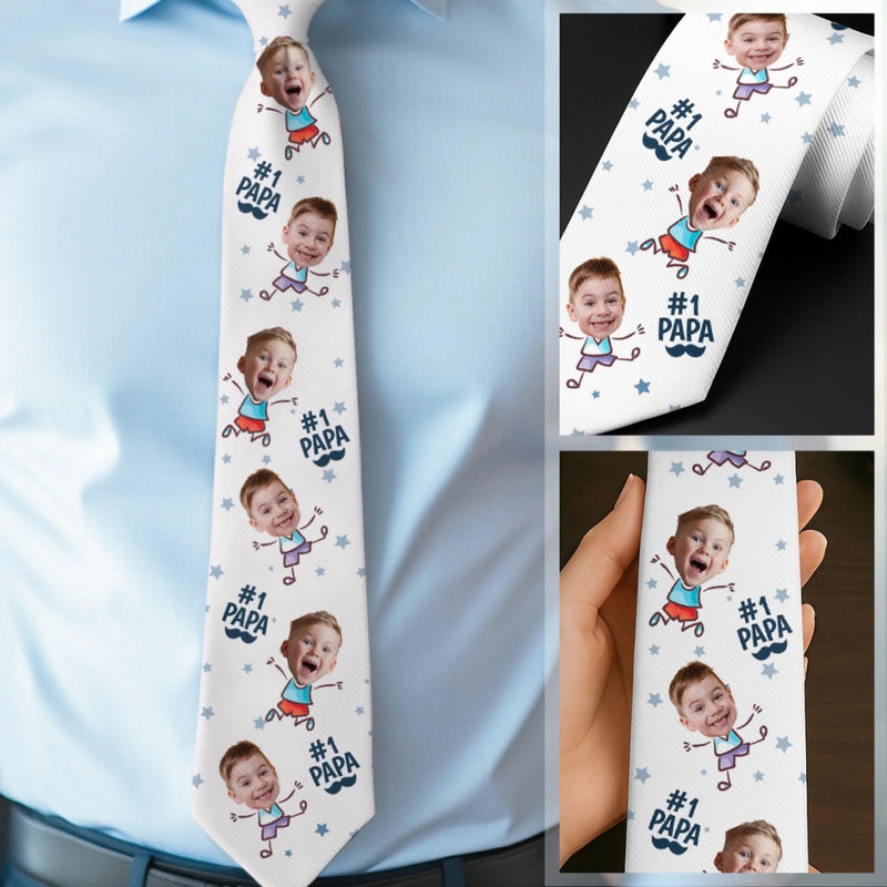 Custom Photo Best Dad Ever, No Debates - Family Personalized Custom Tie - Father's Day, Gift For Dad, Grandpa