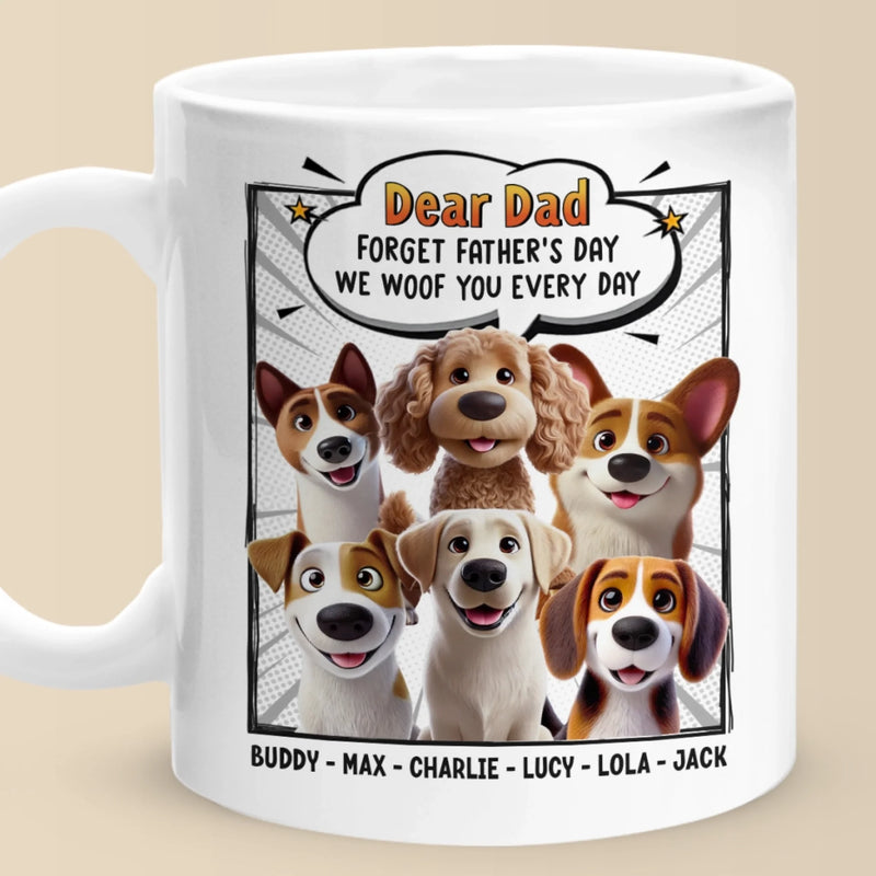 Wagging Tails Say, We Woof You - Dog Personalized Custom Mug - Father's Day, Gift For Pet Owners, Pet Lovers