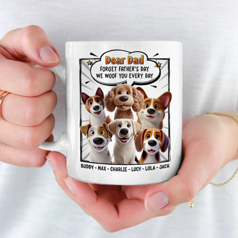 Wagging Tails Say, We Woof You - Dog Personalized Custom Mug - Father's Day, Gift For Pet Owners, Pet Lovers