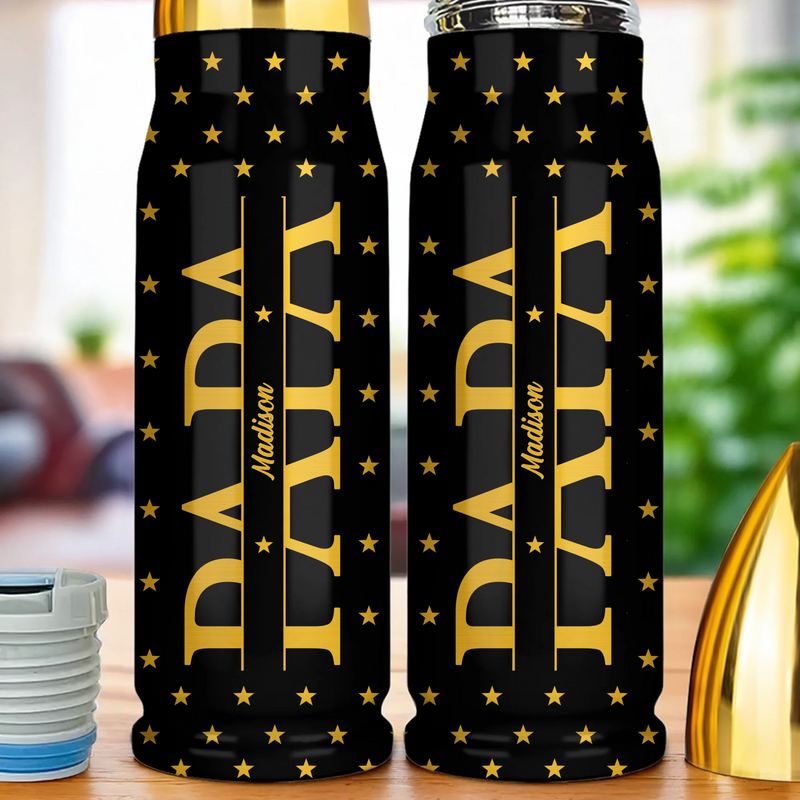 Target Locked On Love - Family Personalized Custom Bullet Tumbler - Father's Day, Gift For Dad, Grandpa