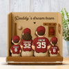 Dad’s All-Star Squad - Family Personalized Custom Shaped 2-Layered Wooden Plaque With Flat Stand - Father's Day, Gift For Dad, Sport Lovers, Sport Players