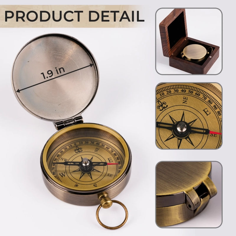 Your Heart, My Home - Family Personalized Custom Compass - Father's Day, Gift For Dad, Mom, Son