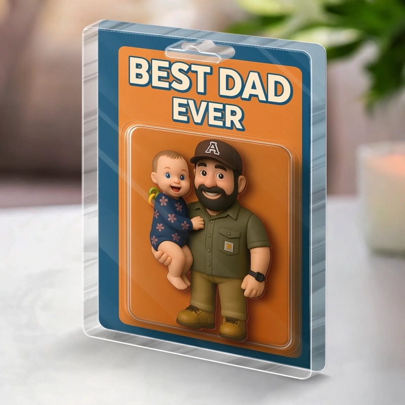 Custom Photo Best Dad Ever - Family Personalized Custom Acrylic Plaque Custom Shape - Father's Day, Gift For Dad, Grandpa