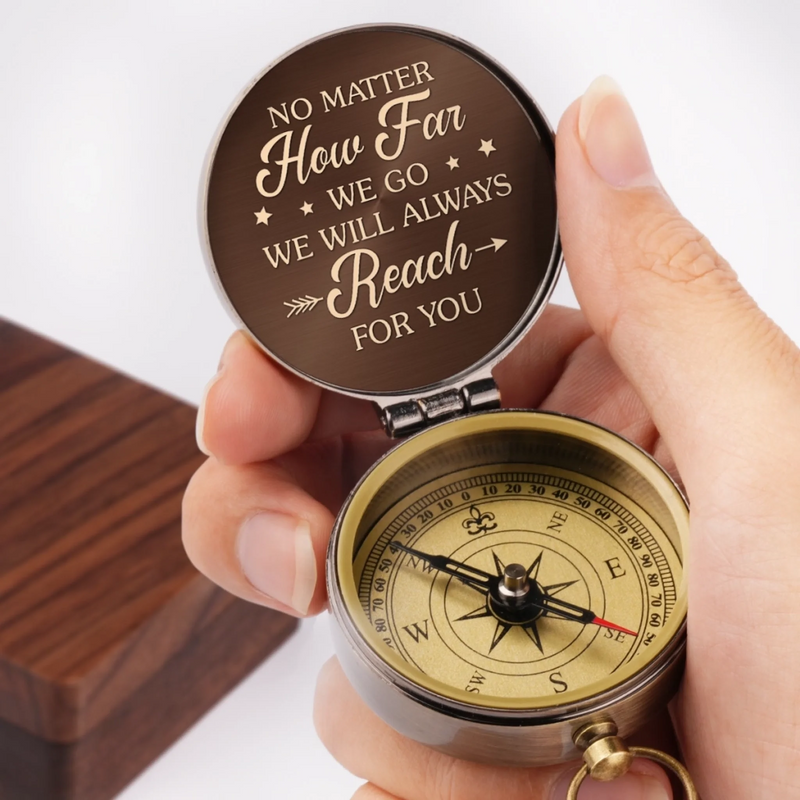 Always Heading Home To You - Family Personalized Custom Compass - Father's Day, Gift For Dad, Grandpa