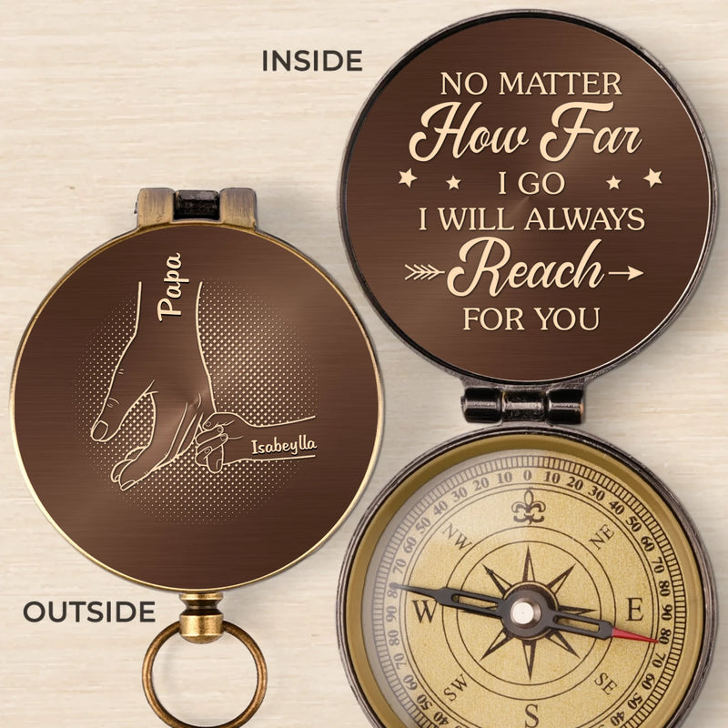 Always Heading Home To You - Family Personalized Custom Compass - Father's Day, Gift For Dad, Grandpa
