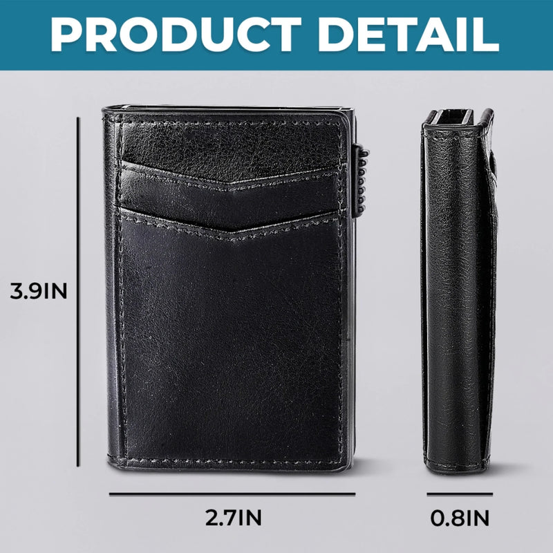Forever Reaching For You - Family Personalized Custom RFID Blocking Leather Card Holder Wallet - Father's Day, Gift For Dad, Grandpa