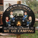 Camp, Chill, Repeat - Camping Personalized Custom Shaped Home Decor Wood Sign - House Warming Gift For Camping Lovers, Best Friends, Campers