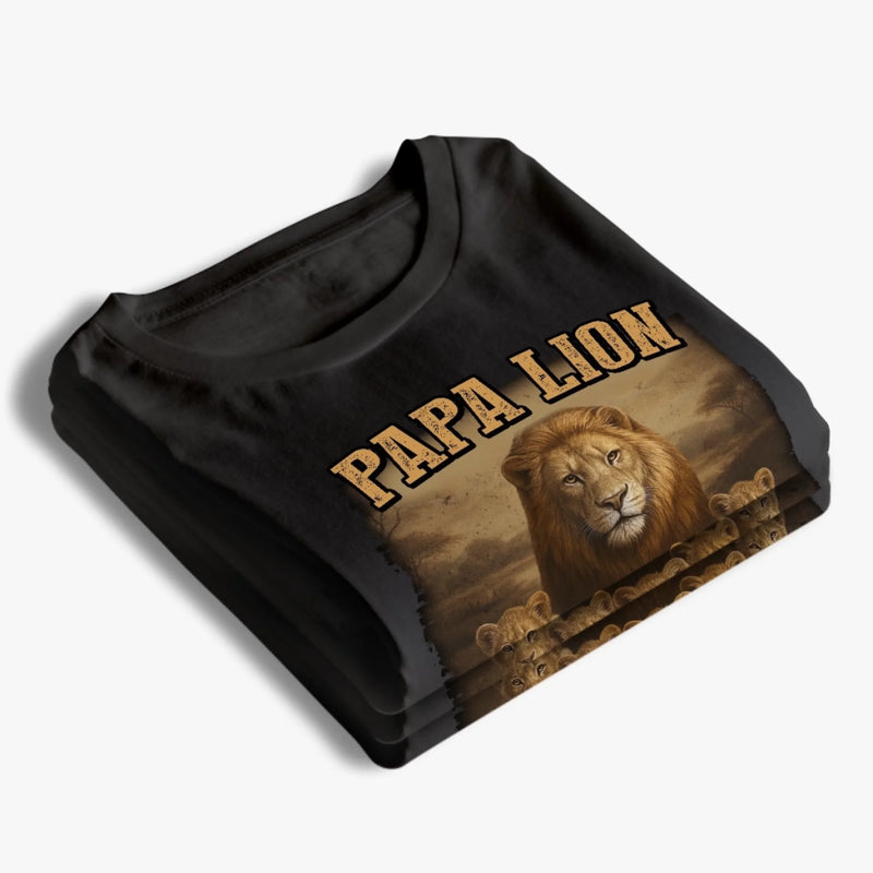 Papa Lion, Forever Proud - Family Personalized Custom Unisex T-shirt, Premium T-shirt, Hoodie - Father's Day, Gift For Dad, Grandpa