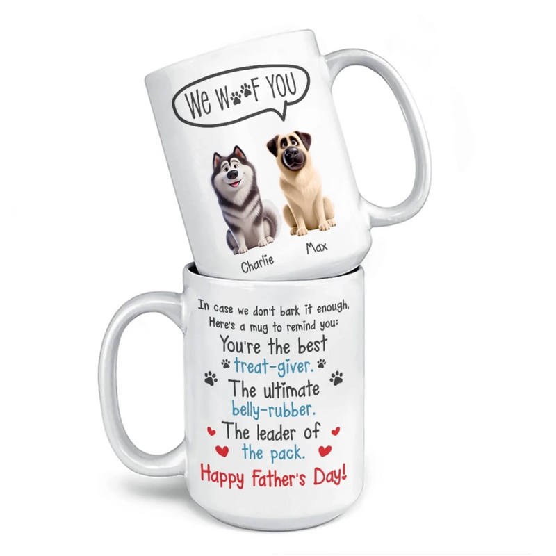 Happiness Has Four Paws - Dog Personalized Custom Mug - Father's Day, Gift For Pet Owners, Pet Lovers