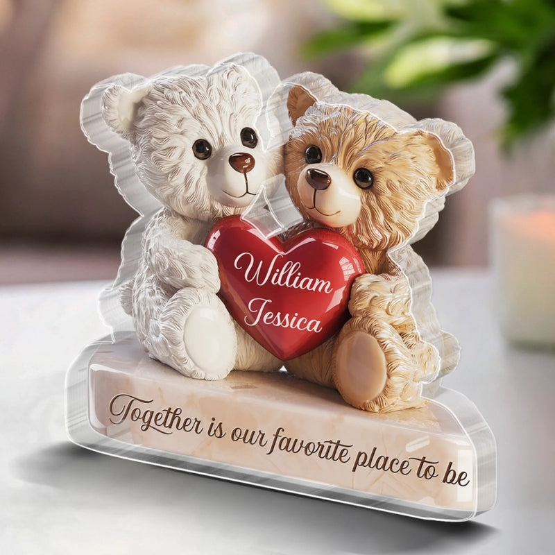 Love Cuddled Up In One Hug - Couple Personalized Custom Acrylic Plaque Custom Shape - Gift For Husband Wife, Anniversary