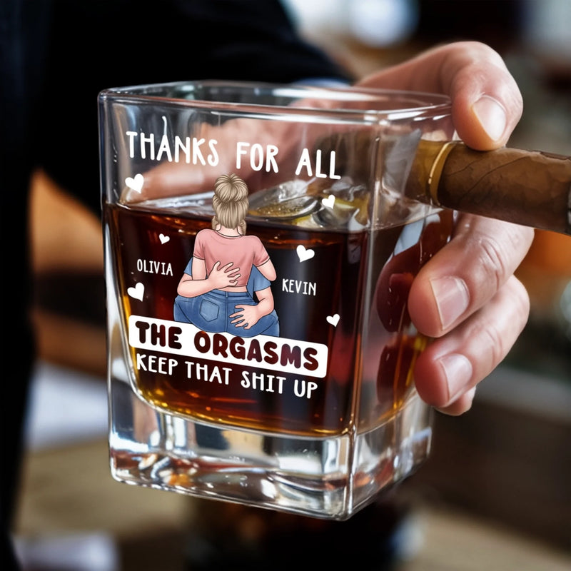 Every Day Is Sweeter With You - Couple Personalized Custom Whiskey Glass With Cigarette Holder - Gift For Husband Wife, Anniversary