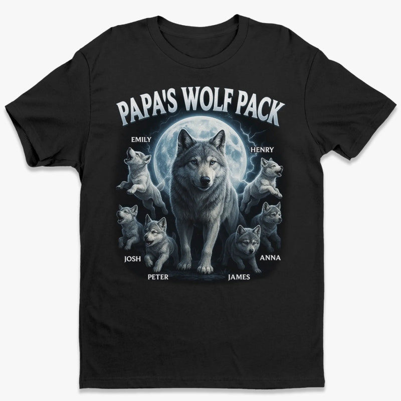 Wolf Pack Forever - Family Personalized Custom Unisex T-shirt, Premium T-shirt, Hoodie - Father's Day, Gift For Dad, Grandpa