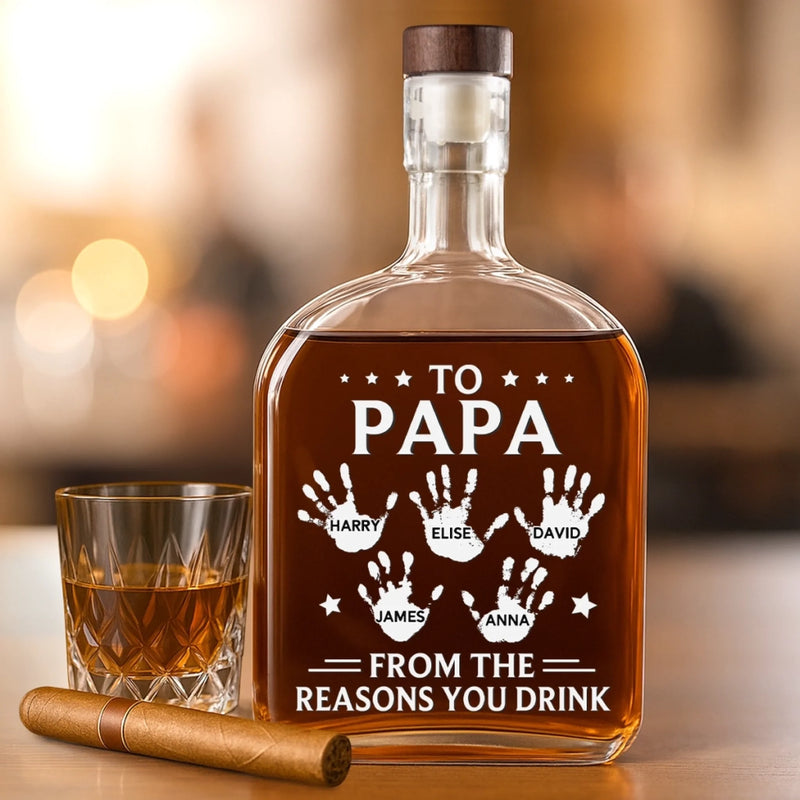 To My Forever Hero - Family Personalized Custom Whiskey Bottle - Father's Day, Gift For Dad, Grandpa