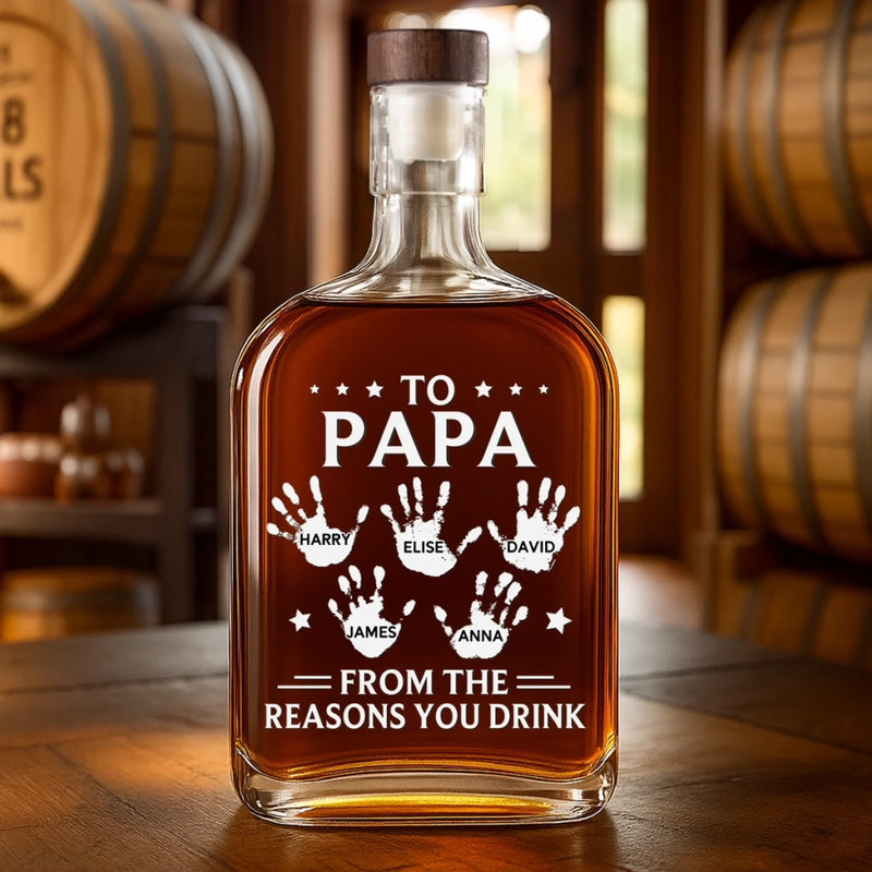 To My Forever Hero - Family Personalized Custom Whiskey Bottle - Father's Day, Gift For Dad, Grandpa
