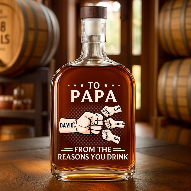 From The Loudest Part Of Your Life - Family Personalized Custom Whiskey Bottle - Father's Day, Gift For Dad, Grandpa