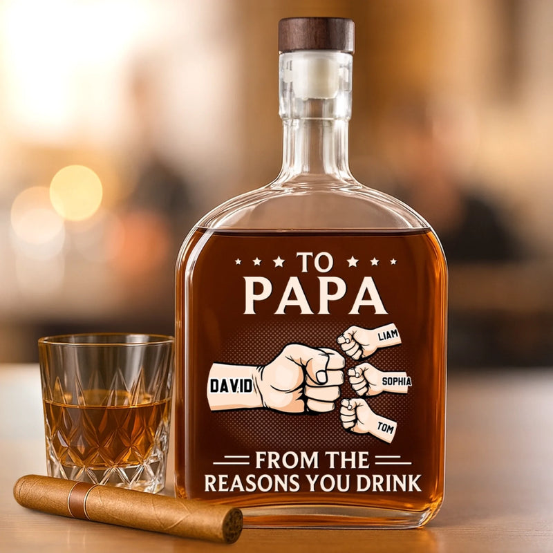 From The Loudest Part Of Your Life - Family Personalized Custom Whiskey Bottle - Father's Day, Gift For Dad, Grandpa