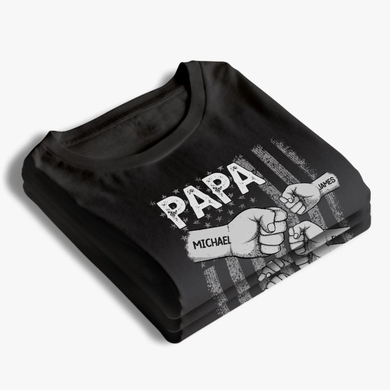 Built With Love And Fist Bumps - Family Personalized Custom Unisex T-shirt, Premium T-shirt, Hoodie - Father's Day, Gift For Dad, Grandpa