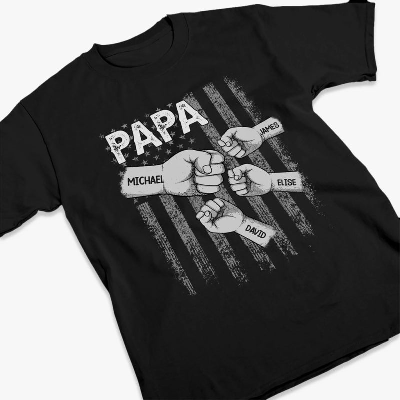 Built With Love And Fist Bumps - Family Personalized Custom Unisex T-shirt, Premium T-shirt, Hoodie - Father's Day, Gift For Dad, Grandpa