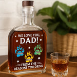 You're Our Favorite Hooman - Dog & Cat Personalized Custom Whiskey Bottle - Father's Day,  Gift For Dad, Dog Lovers, Cat Lovers