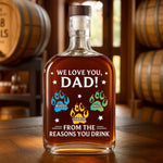 You're Our Favorite Hooman - Dog & Cat Personalized Custom Whiskey Bottle - Father's Day,  Gift For Dad, Dog Lovers, Cat Lovers