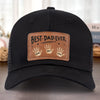 Best Dad Ever, Stamped With Love - Family Personalized Custom Leather Patch Hat - Father's Day, Gift For Dad, Grandpa