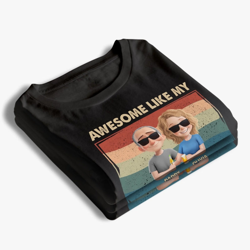 Proud Dad Of An Awesome Girl - Family Personalized Custom Unisex T-shirt, Premium T-shirt, Hoodie - Father's Day, Gift For Dad