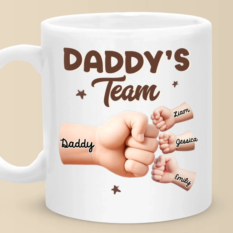 Captain Daddy And His Crew - Family Personalized Custom Mug - Father's Day, Gift For Dad, Grandpa