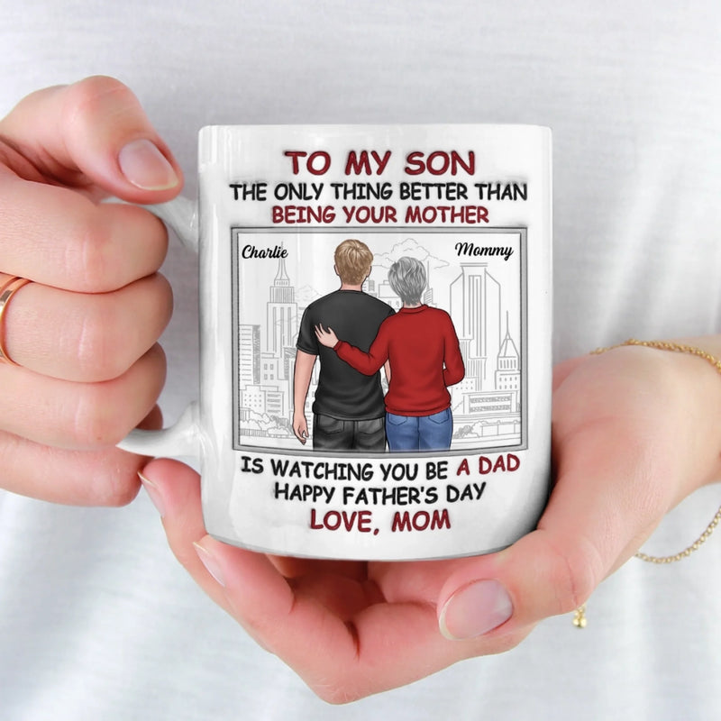 Best Son Best Dad - Family Personalized Custom 3D Inflated Effect Printed Mug - Father's Day, Gift For Son