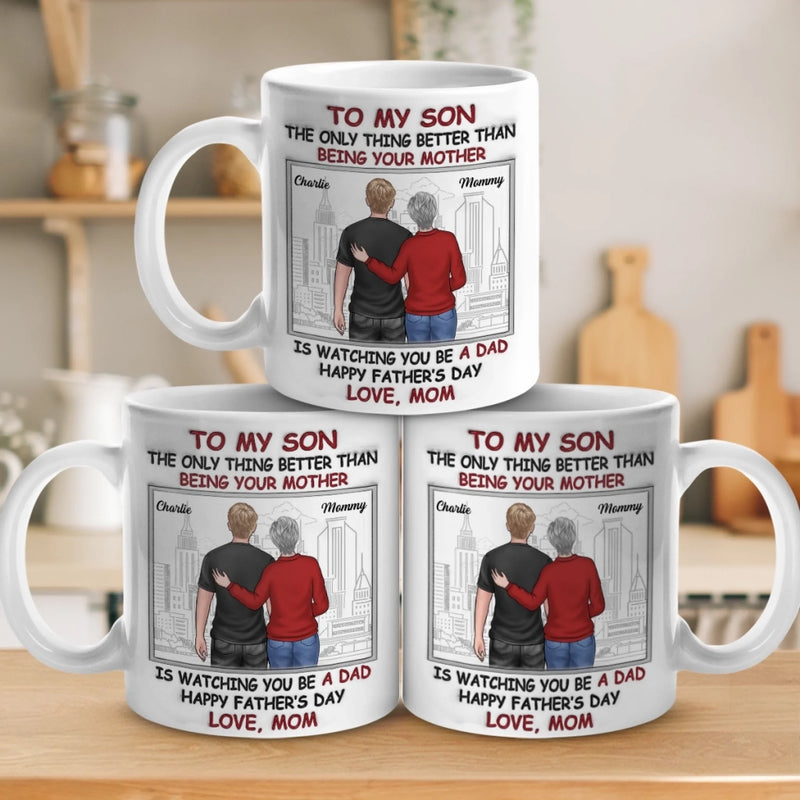 Best Son Best Dad - Family Personalized Custom 3D Inflated Effect Printed Mug - Father's Day, Gift For Son