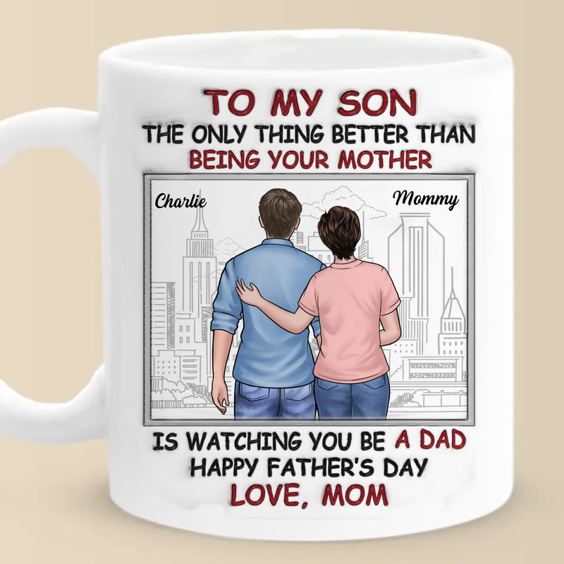 Best Son Best Dad - Family Personalized Custom 3D Inflated Effect Printed Mug - Father's Day, Gift For Son