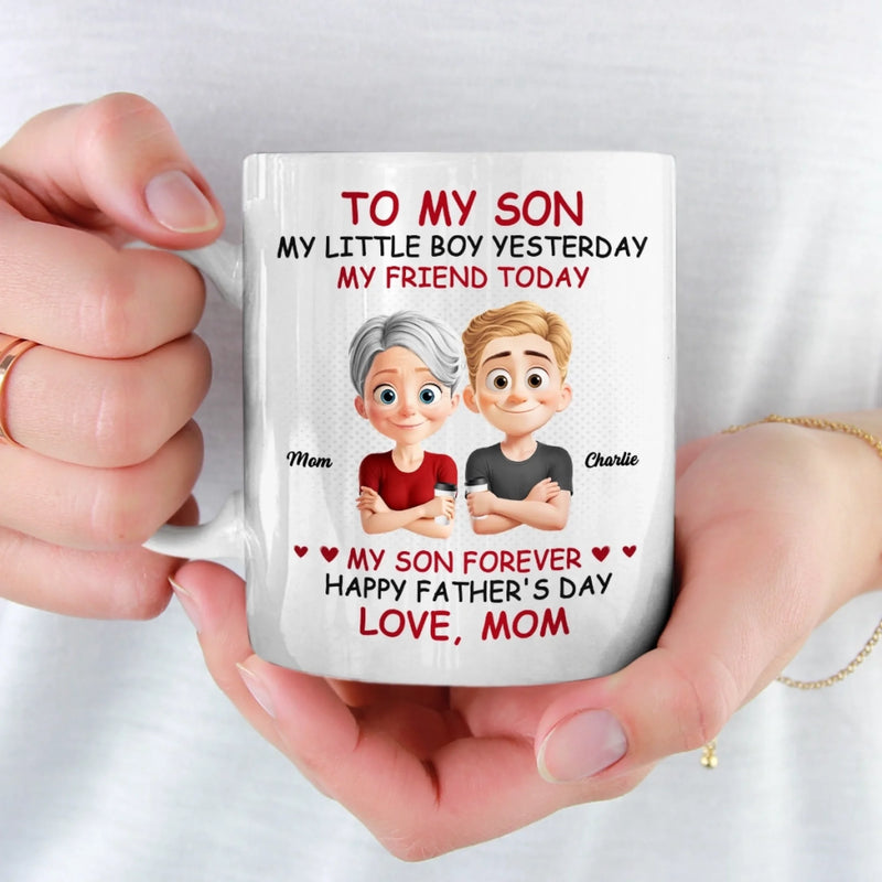 I See The Best Parts Of Me In You - Family Personalized Custom Mug - Father's Day, Gift For Son