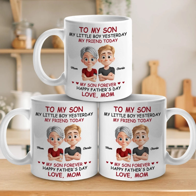 I See The Best Parts Of Me In You - Family Personalized Custom Mug - Father's Day, Gift For Son