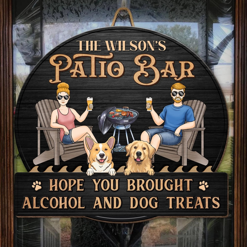 Cold Drinks, Warm Vibes - Couple Personalized Custom Shaped Home Decor Wood Sign - House Warming Gift For Couple, Anniversary, Pet Owners, Pet Lovers