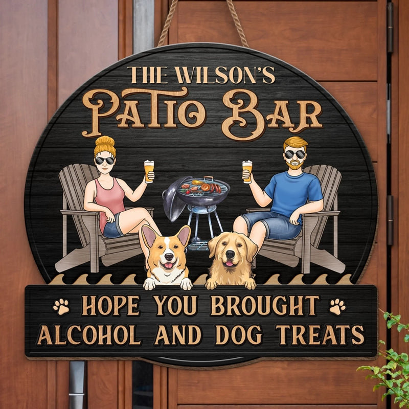 Cold Drinks, Warm Vibes - Couple Personalized Custom Shaped Home Decor Wood Sign - House Warming Gift For Couple, Anniversary, Pet Owners, Pet Lovers