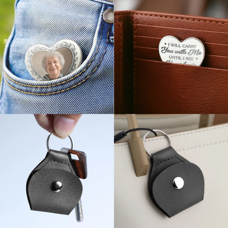 Custom Photo In My Soul, Always - Memorial Personalized Custom Heart Pocket Hug - Sympathy Gift For Family Members