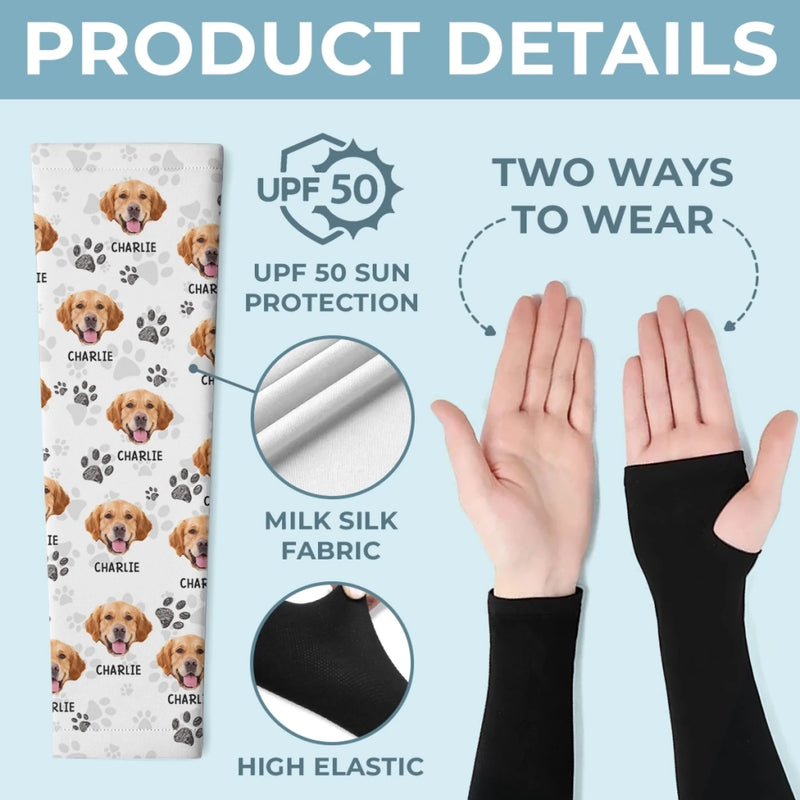 Custom Photo Powered By Paws And Unconditional Love - Dog & Cat Personalized Custom Tattoo Arm Sleeve - Summer Vacation Gift For Pet Owners, Pet Lovers