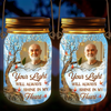 Custom Photo Your Memory Is My Keepsake - Memorial Personalized Custom Solar Jar Lantern - Sympathy Gift For Family Members