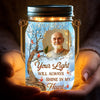 Custom Photo Your Memory Is My Keepsake - Memorial Personalized Custom Solar Jar Lantern - Sympathy Gift For Family Members
