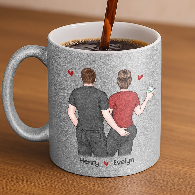 I Promise To Always Be By Your Side - Couple Personalized Custom Metallic Mug - Gift For Husband Wife, Anniversary