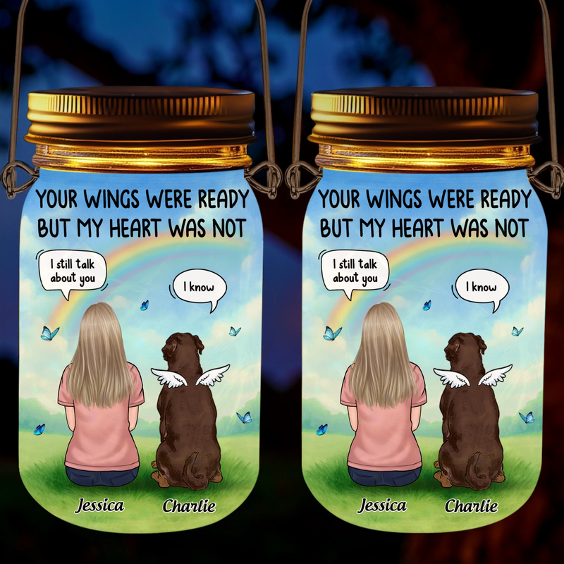 Until Our Paths Cross Again - Memorial Personalized Custom Solar Jar Lantern - Sympathy Gift For Pet Owners, Pet Lovers