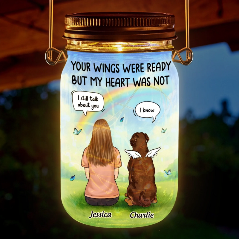 Until Our Paths Cross Again - Memorial Personalized Custom Solar Jar Lantern - Sympathy Gift For Pet Owners, Pet Lovers