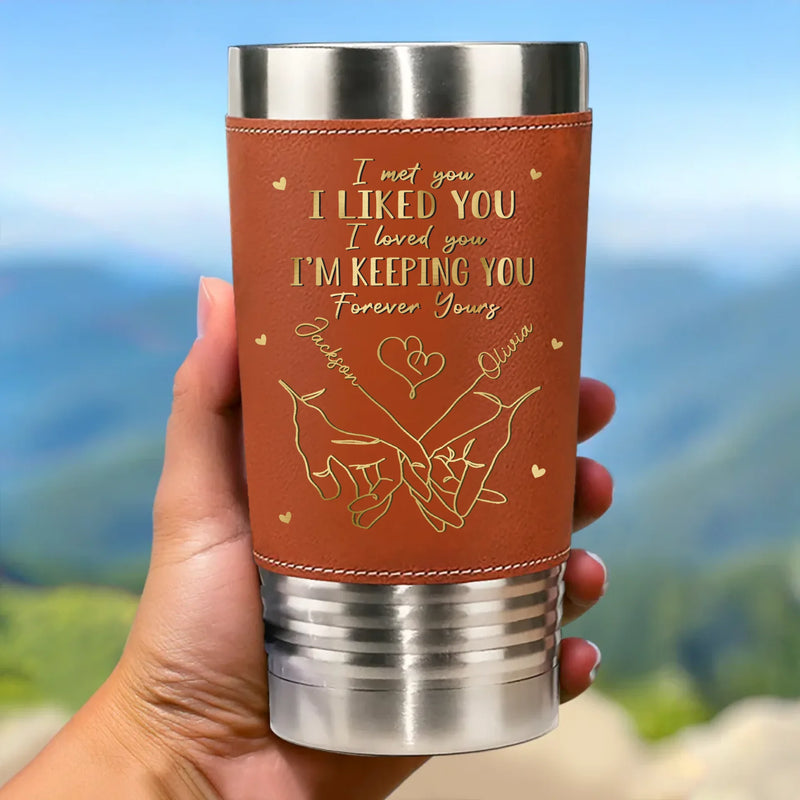 You’re The Only Tool I’ll Ever Need - Couple Personalized Custom Printed Leather Tumbler - Gift For Husband Wife, Anniversary